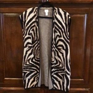 Chico’s zebra long vest